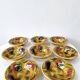 8 cups bowls + salad bowl vintage barbotine fruit sarreguemines
