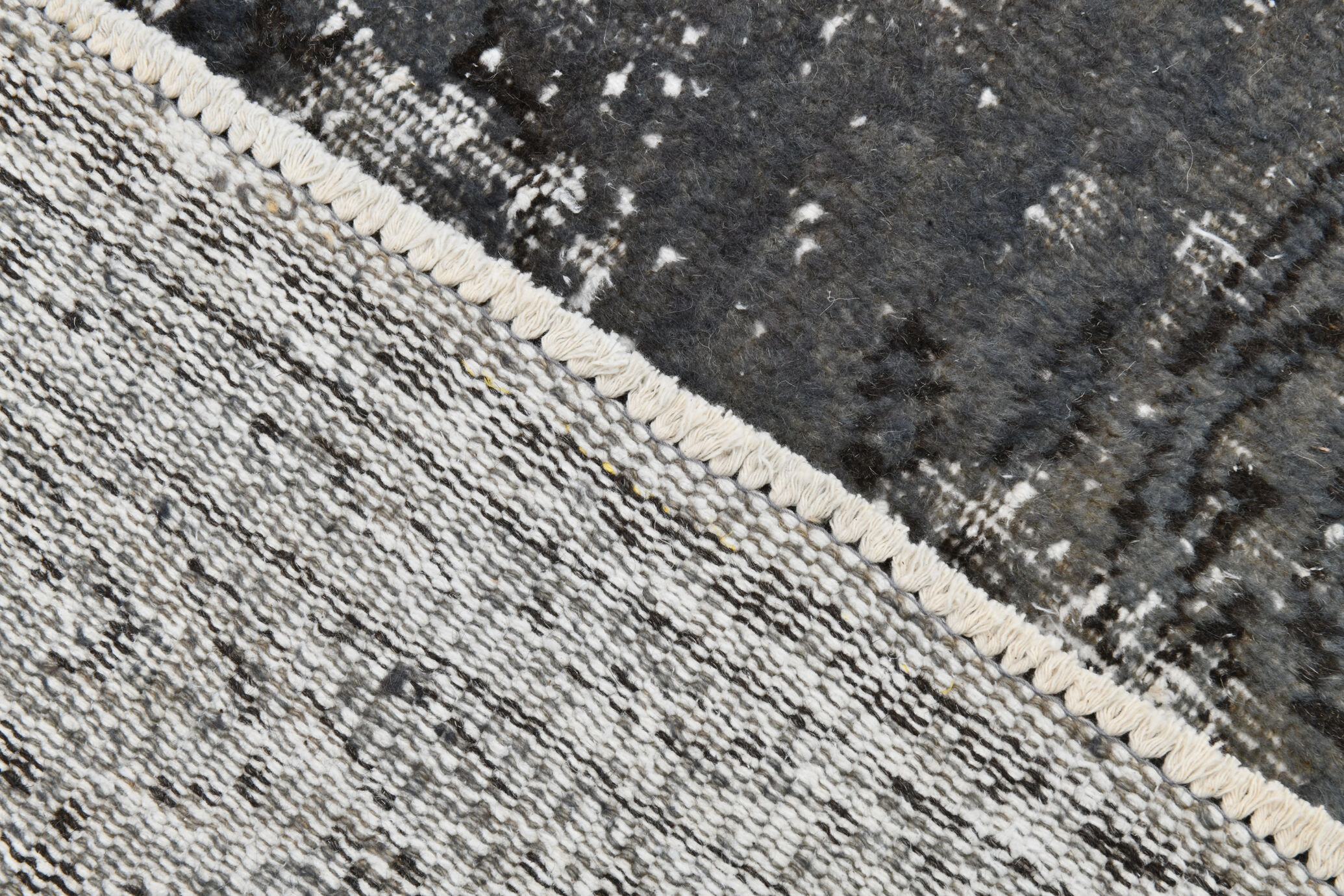 Gray & blue tones distressed carpet 285x187cm