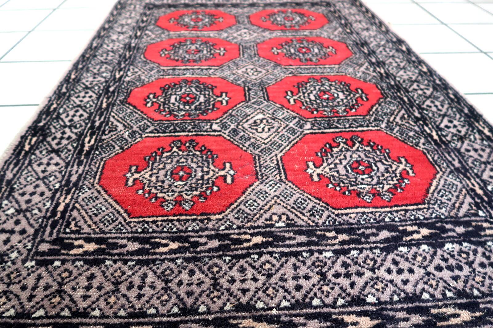Tapis Vintage Fait Main Bukhara Ouzbek – 84 x 127 cm - 1C1009