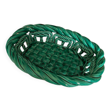 Coupe en céramique émaillée verte de Vallauris