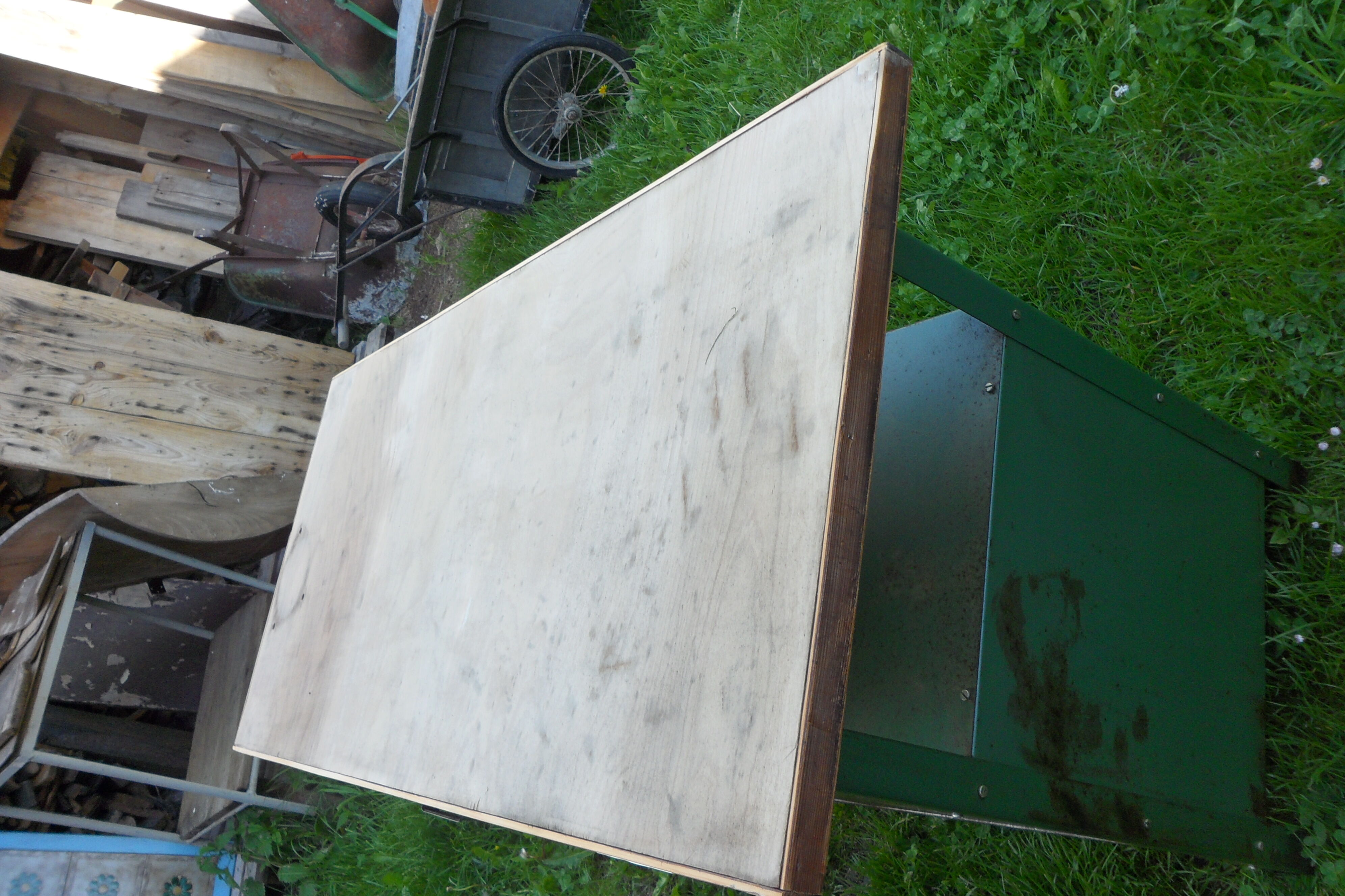 Established iron workshop on wood