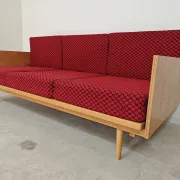 Folding bench Daybed sofa red and black fabric Libena Ex Teh