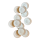 Lot de 12 assiettes à dessert vintage blanches et dorées Céranord