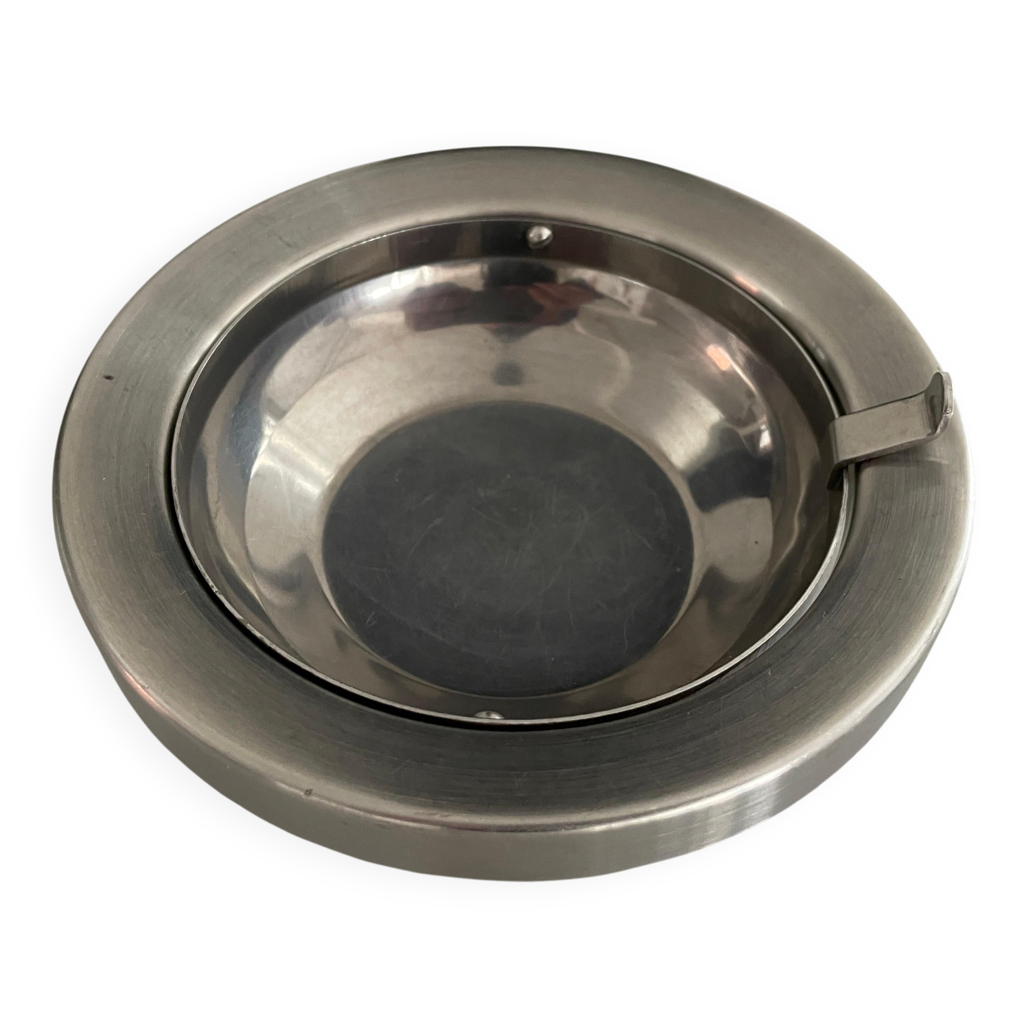 Set of 2 chrome floor ashtrays, 1960s, Germany