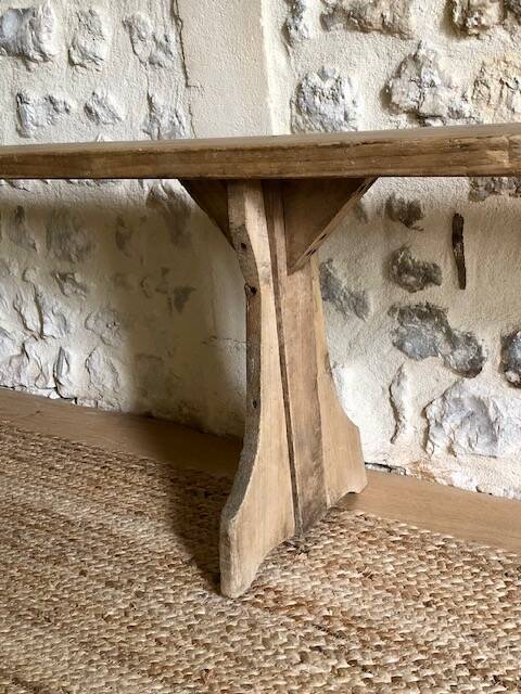 Banc de ferme ancien en bois, rénové