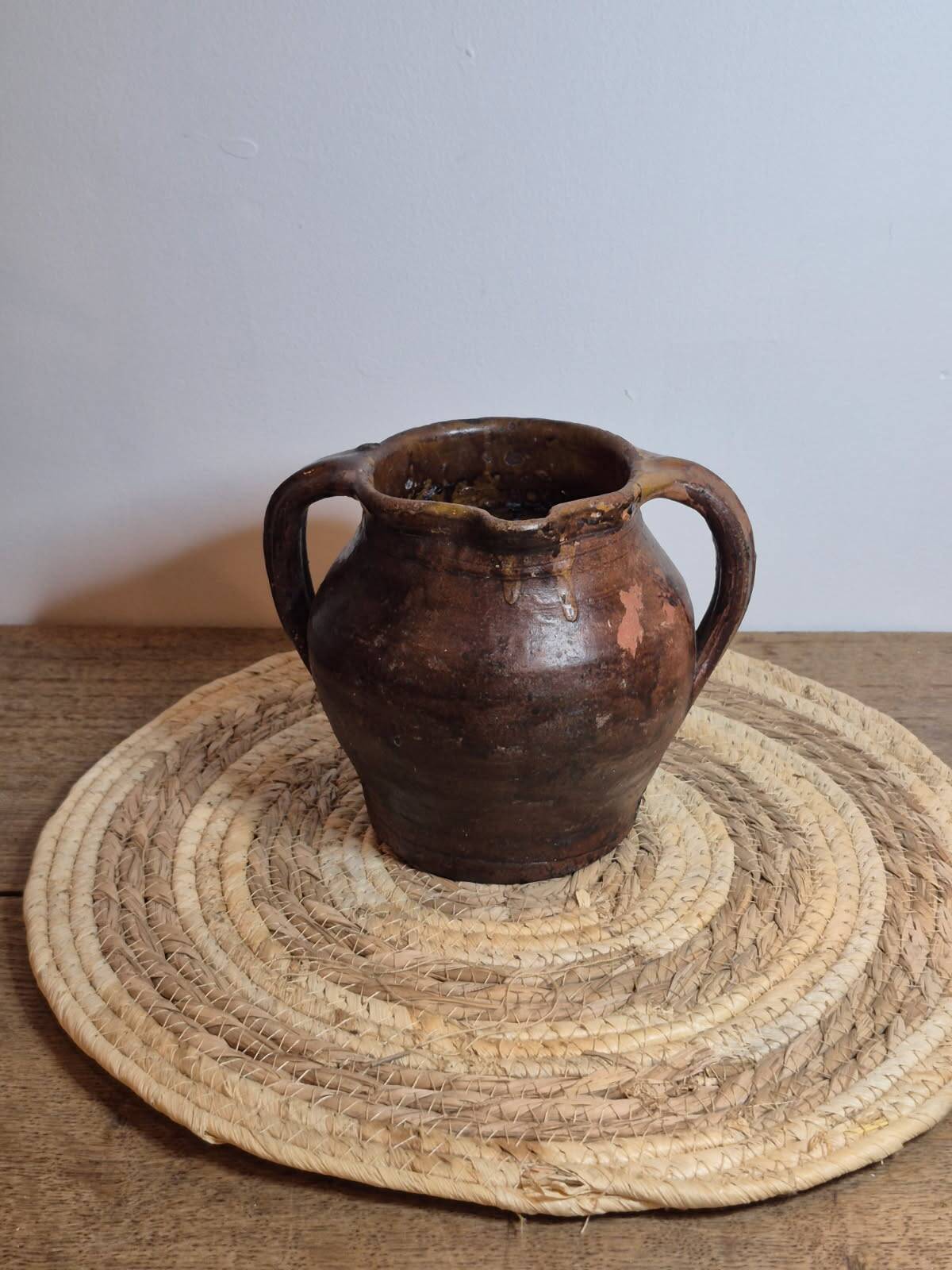 Glazed terracotta jug