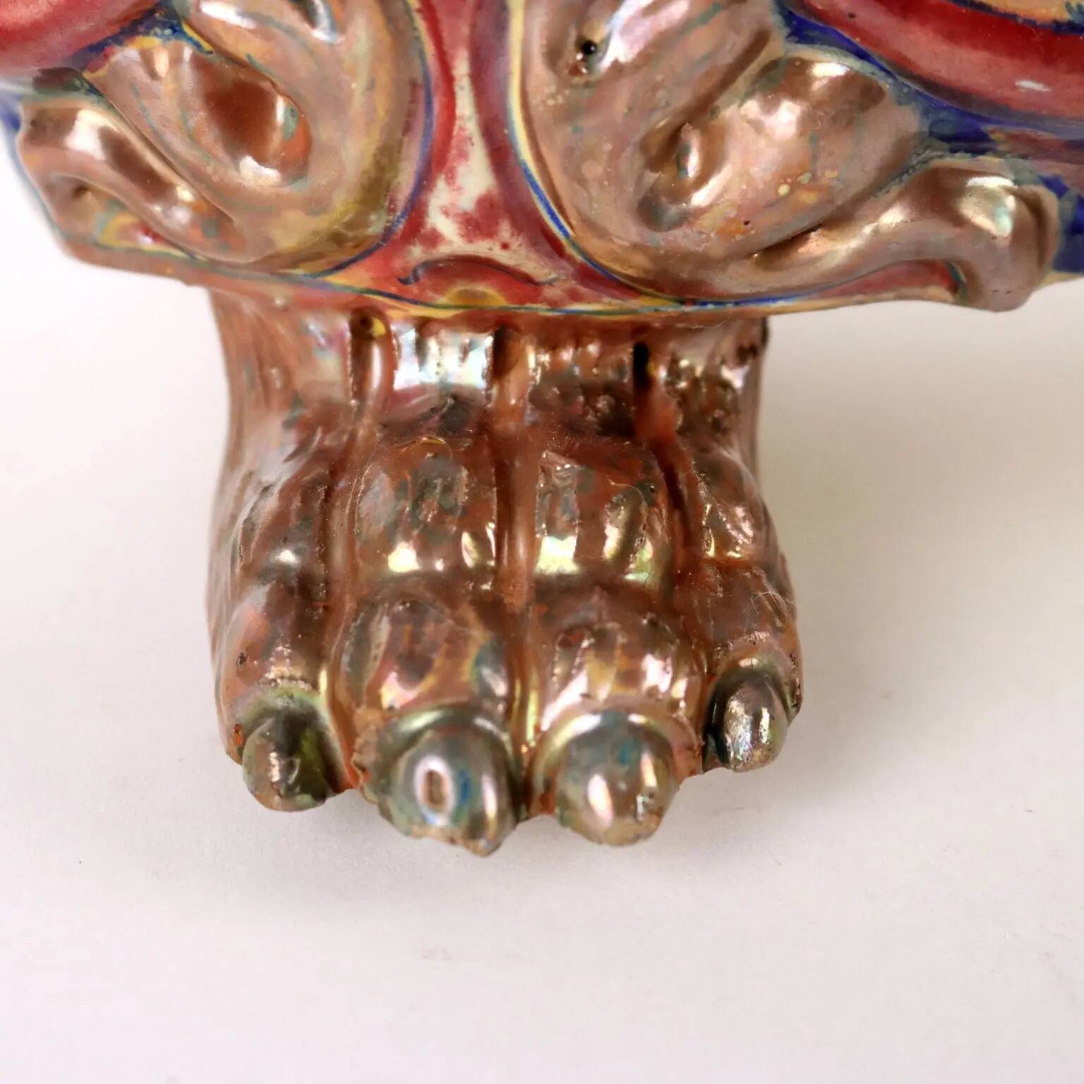 Antique jardinière in majolica Man. Santarelli Gualdo Tadini Italy 1920s
