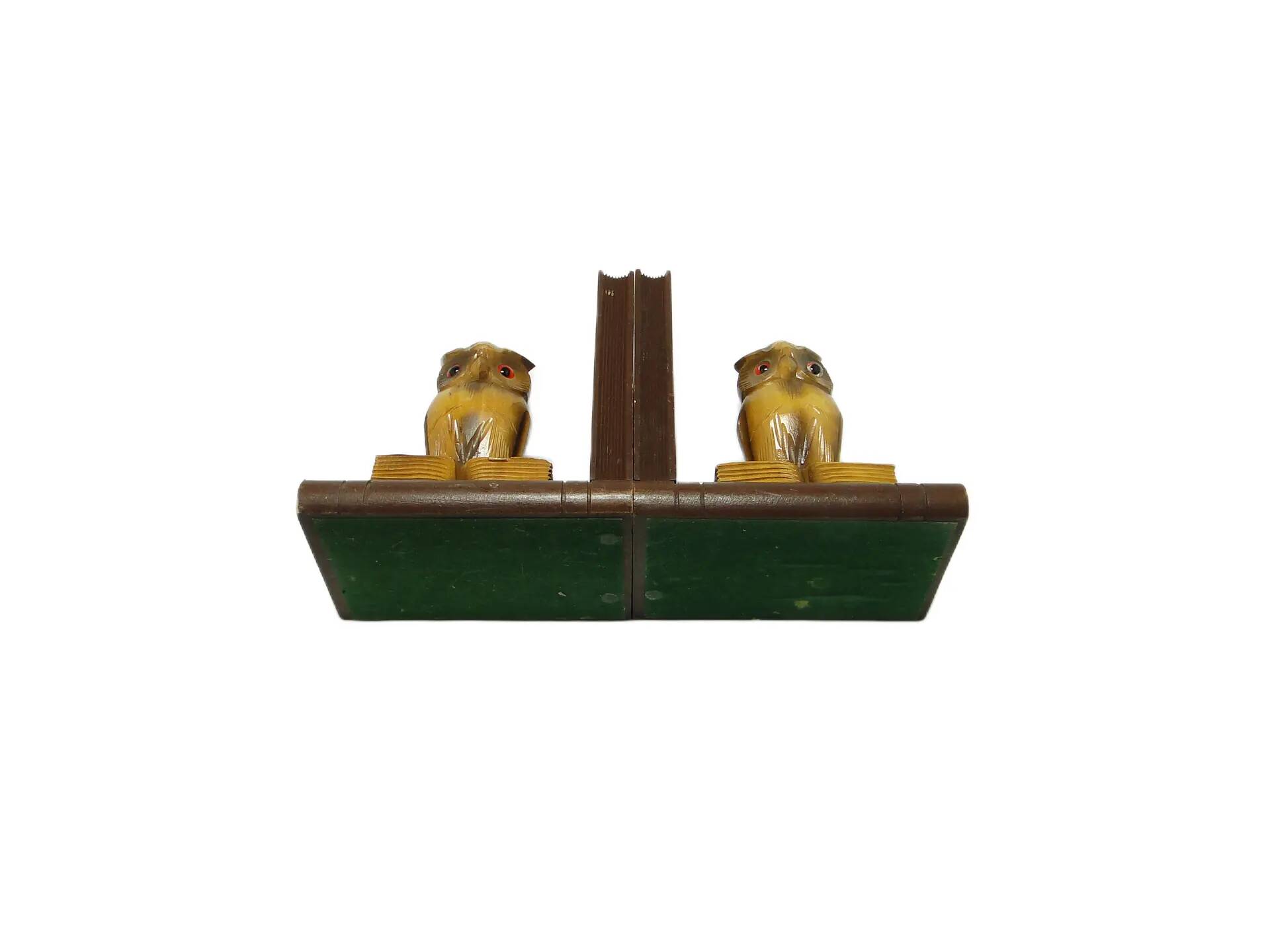 Pair of bookends, mid-century modern, beech, Czechoslovakia, 1950s