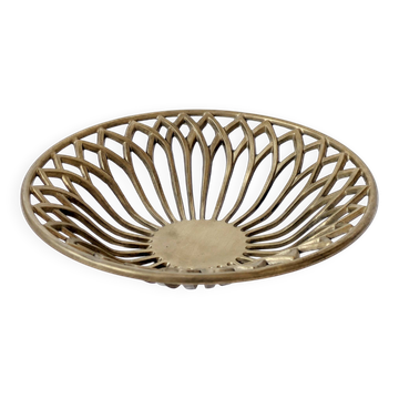 Coupe vintage en laiton ajouré, Design Mid-Century années 1960