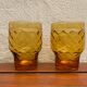 2 vintage glasses pernod anisette amber glass