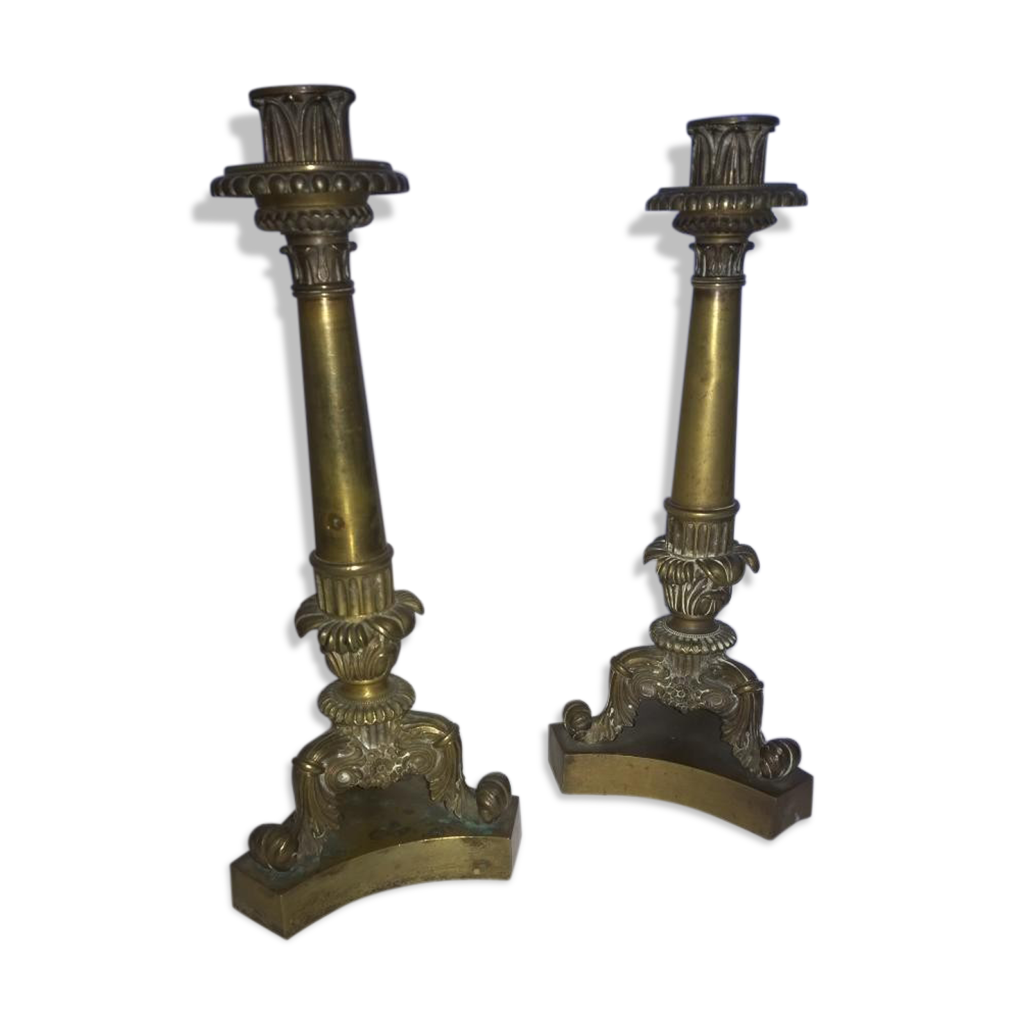 Pair of candlesticks bronze Empire Selency