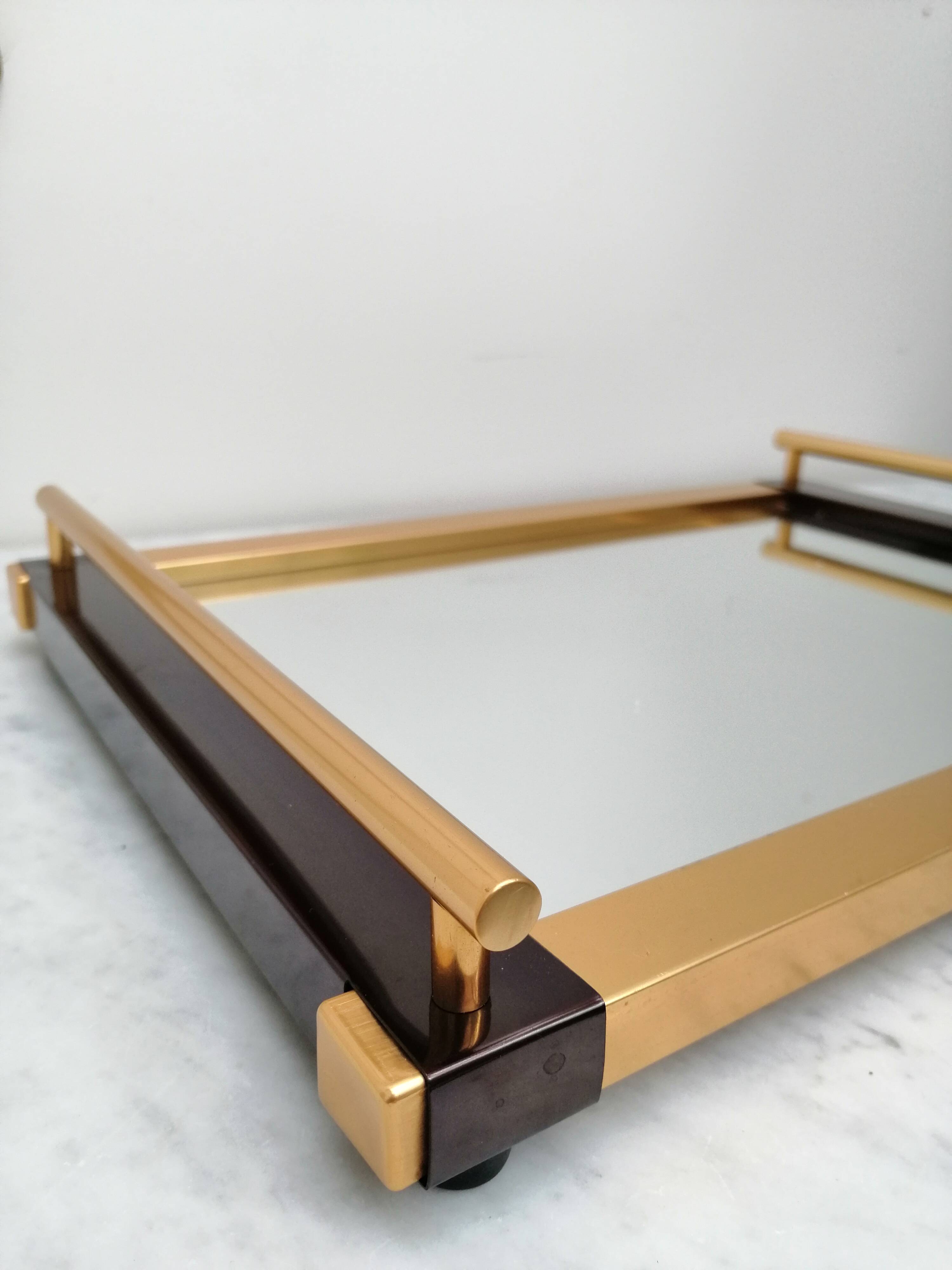 Golden mirror tray