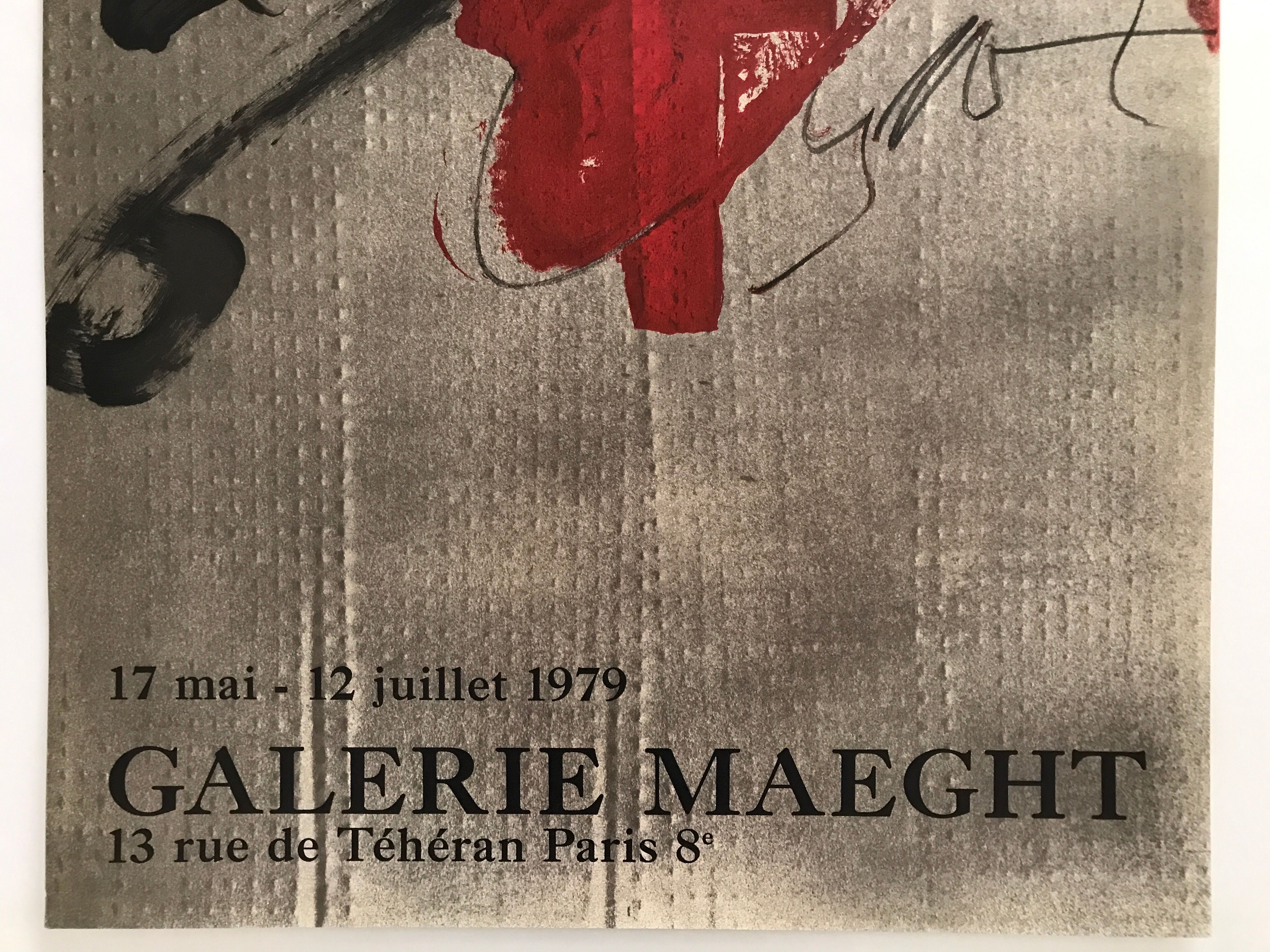 Original Antoni Tàpies exhibition poster, Galerie Maeght, 1979.