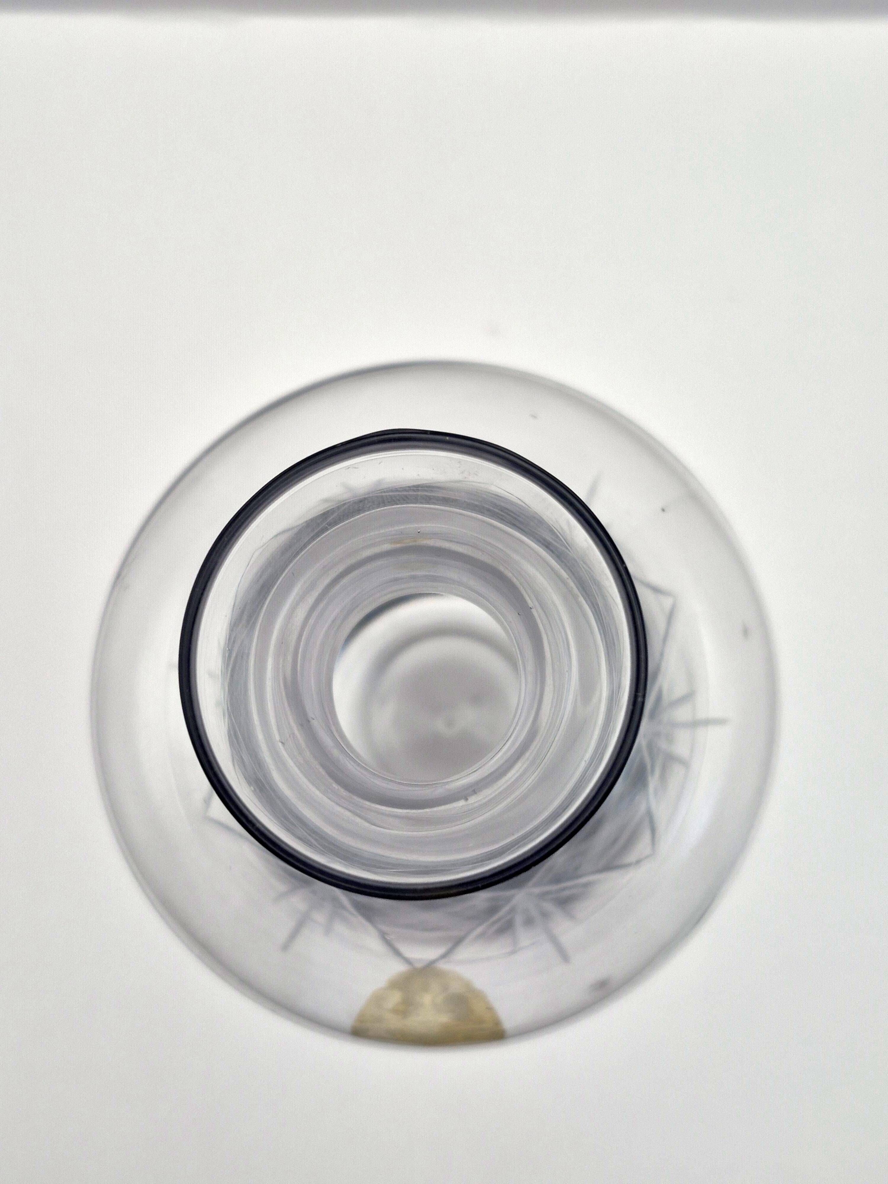 Crystal service from Fains, matching wine carafe and water jug.