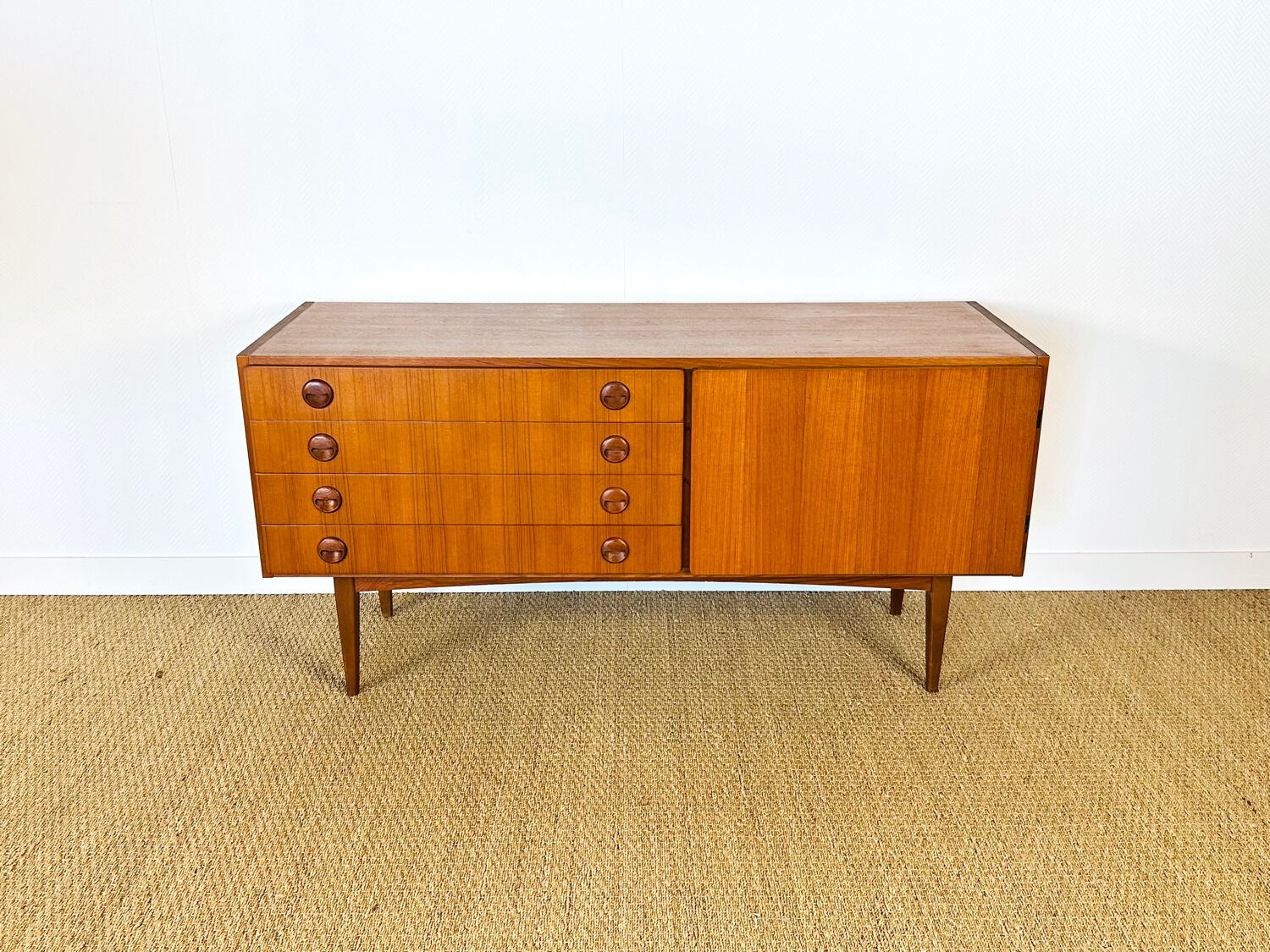 1960s minimalist Scandinavian teak sideboard