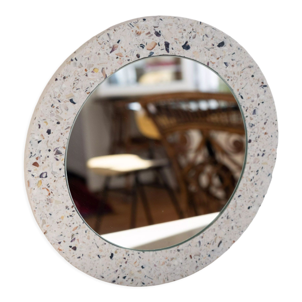 Miroir rond 30cm en coquillages recyclés