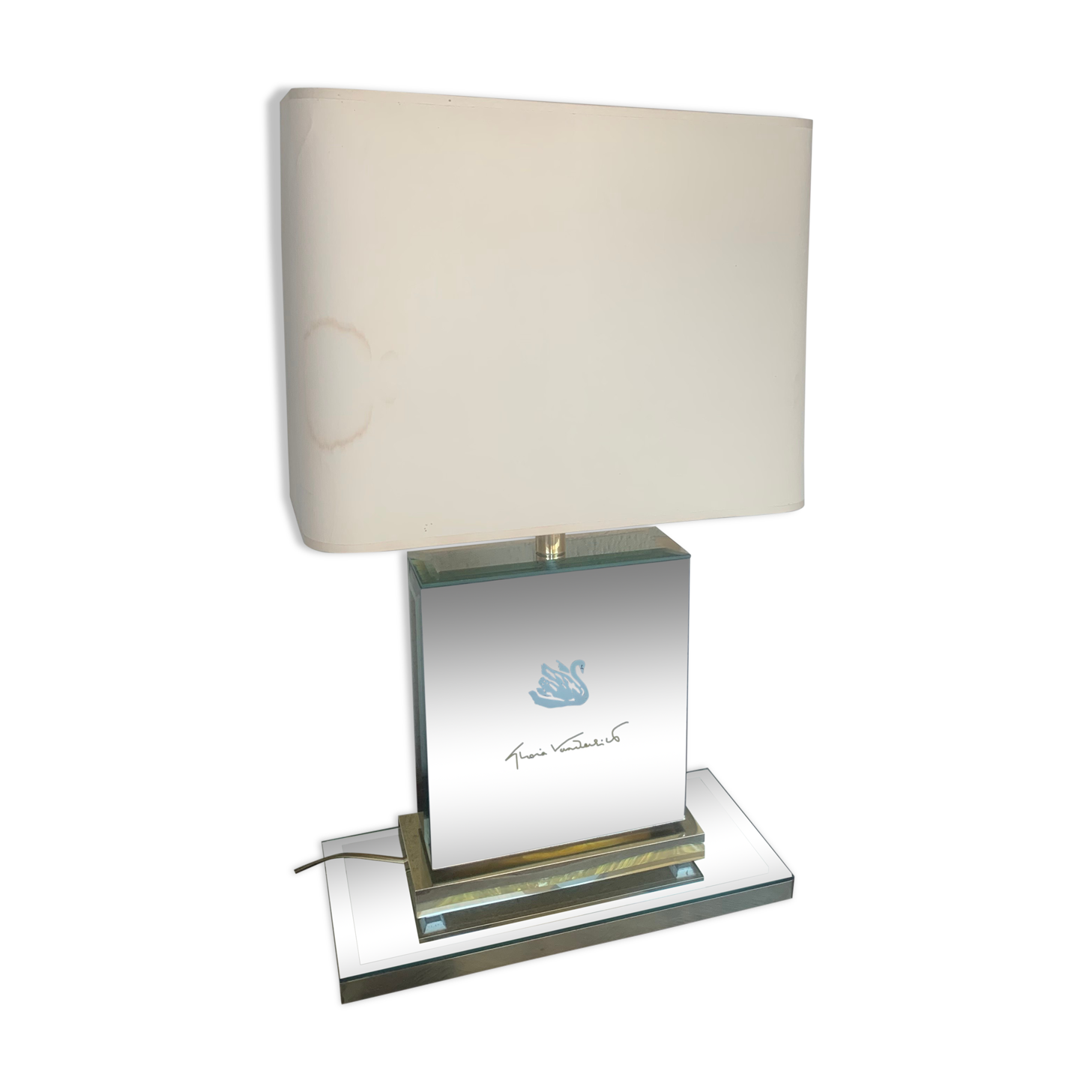 Gloria Vanderbilt lamp with bevelled mirror