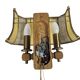 Herda Holland - pull-pendant wall lamp - wood - brass - 70s