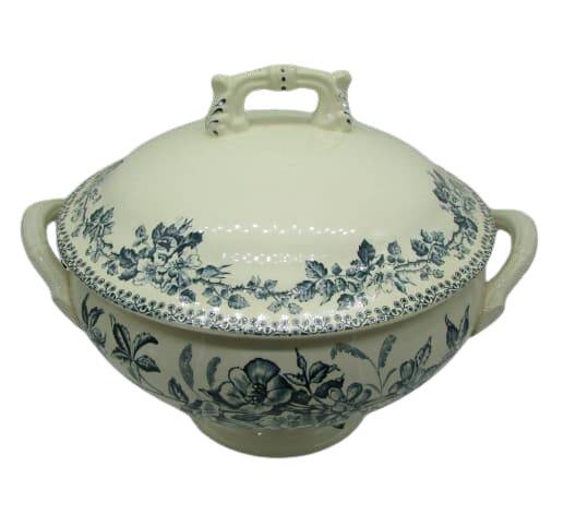 soup tureen Badonviller Théophile Fenal jasmine and butterflies decor