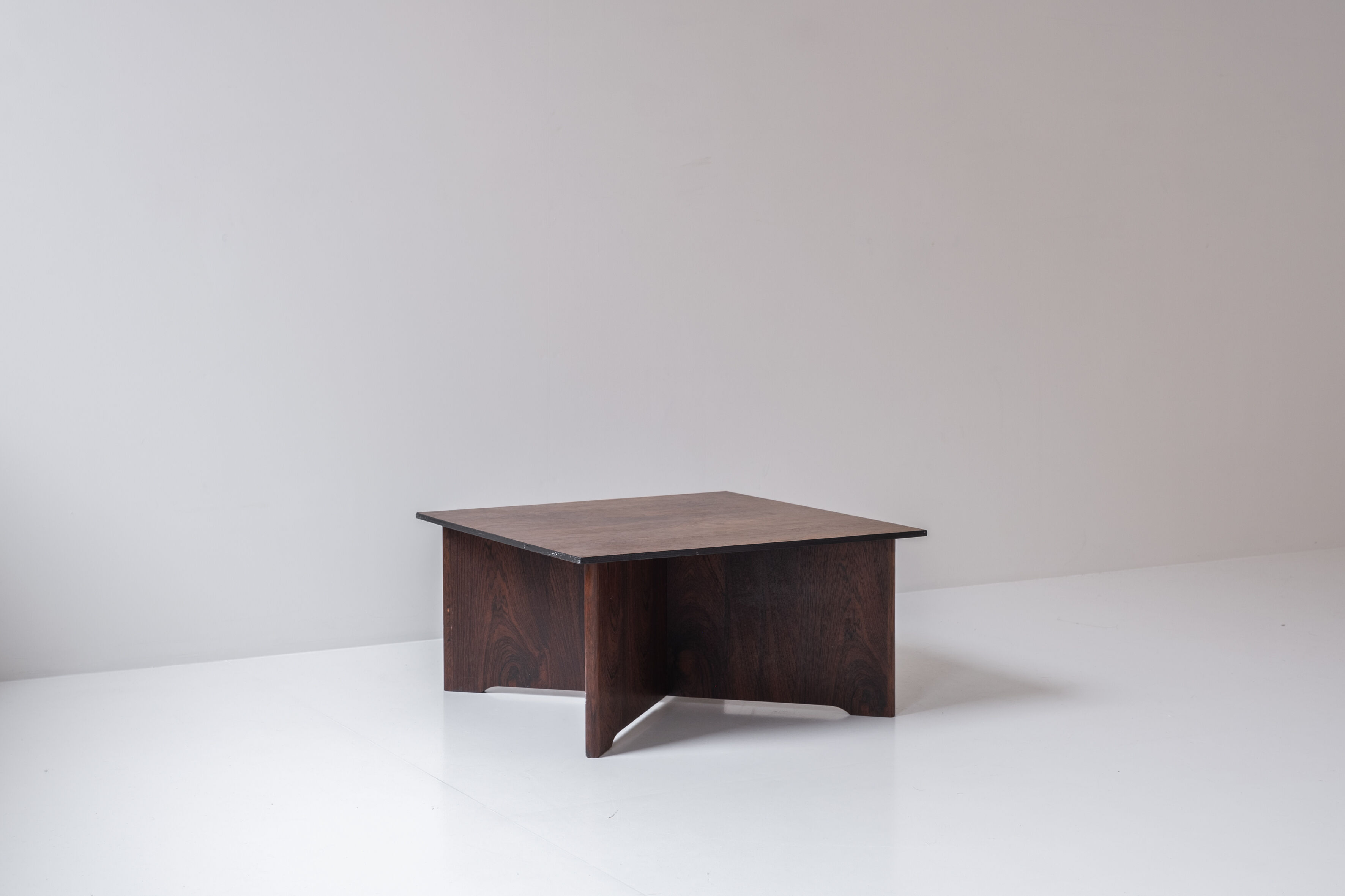 Rosewood square coffee table from Denmark, designed in the 1960s.