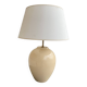 Ceramic lamp, new fabric cable, cotton shade.