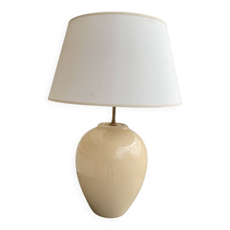 Ceramic lamp, new fabric cable, cotton shade.