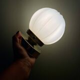 Vintage globe wall / ceiling light in white opaline