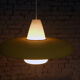 Granite metal & opaline hanging lamp 1950