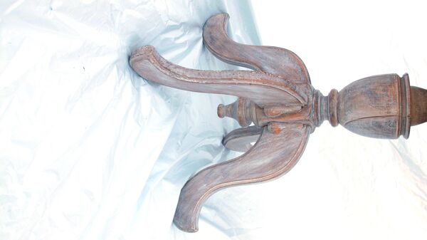 guéridon blanc, patine blanche, tripode