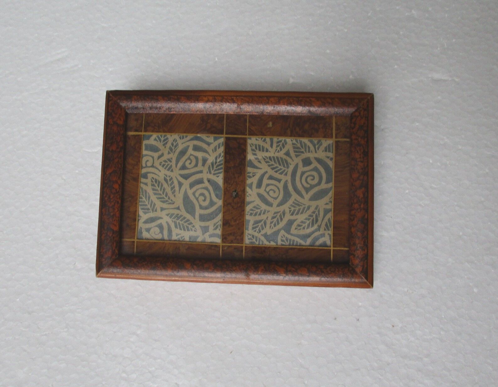 Old wooden photo frame, wall
