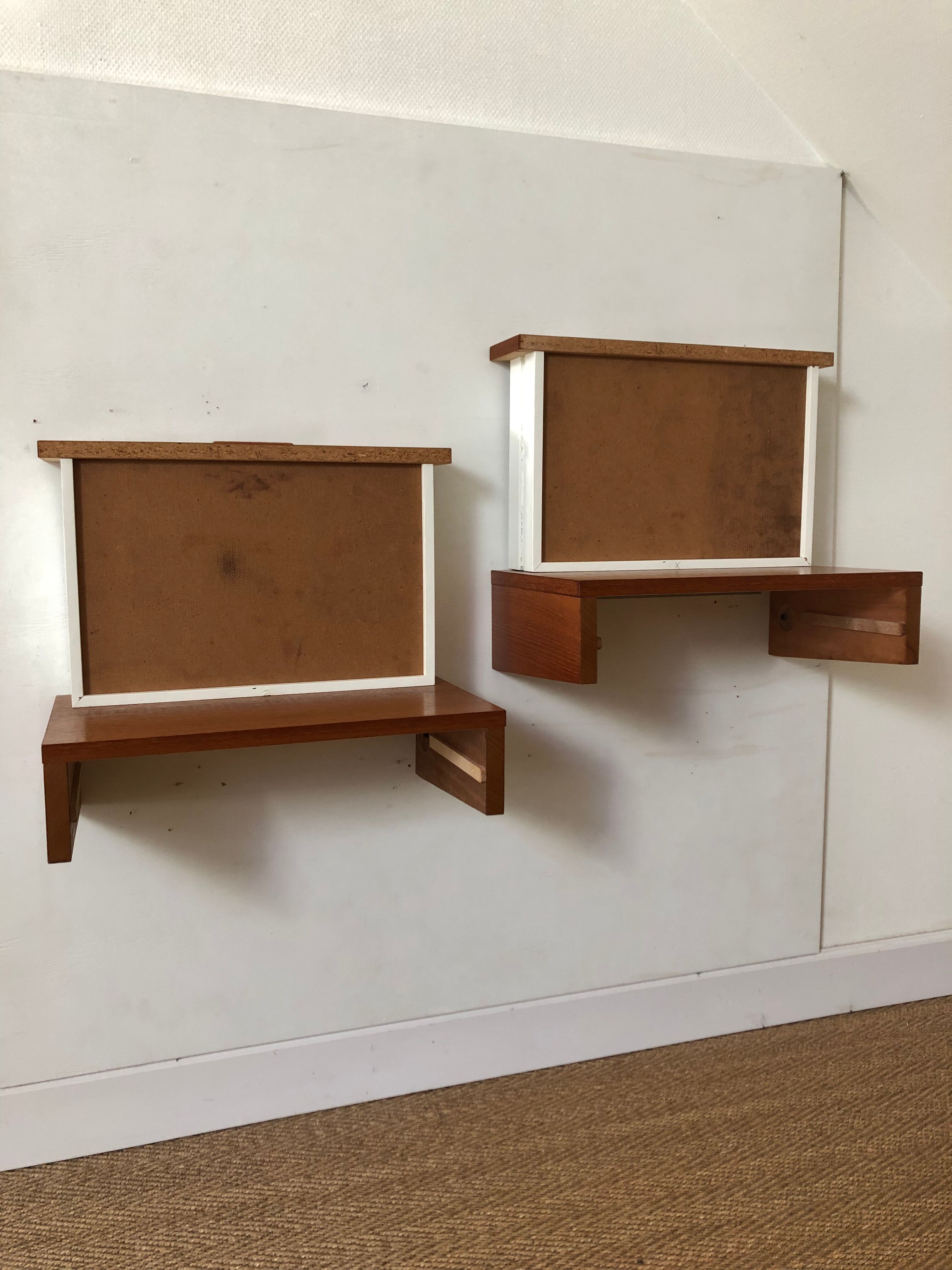 Pair of wall bedside tables
