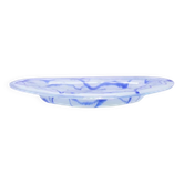 Vintage blue glass bowl swirl