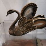 70 vintage mail swan with agate wings