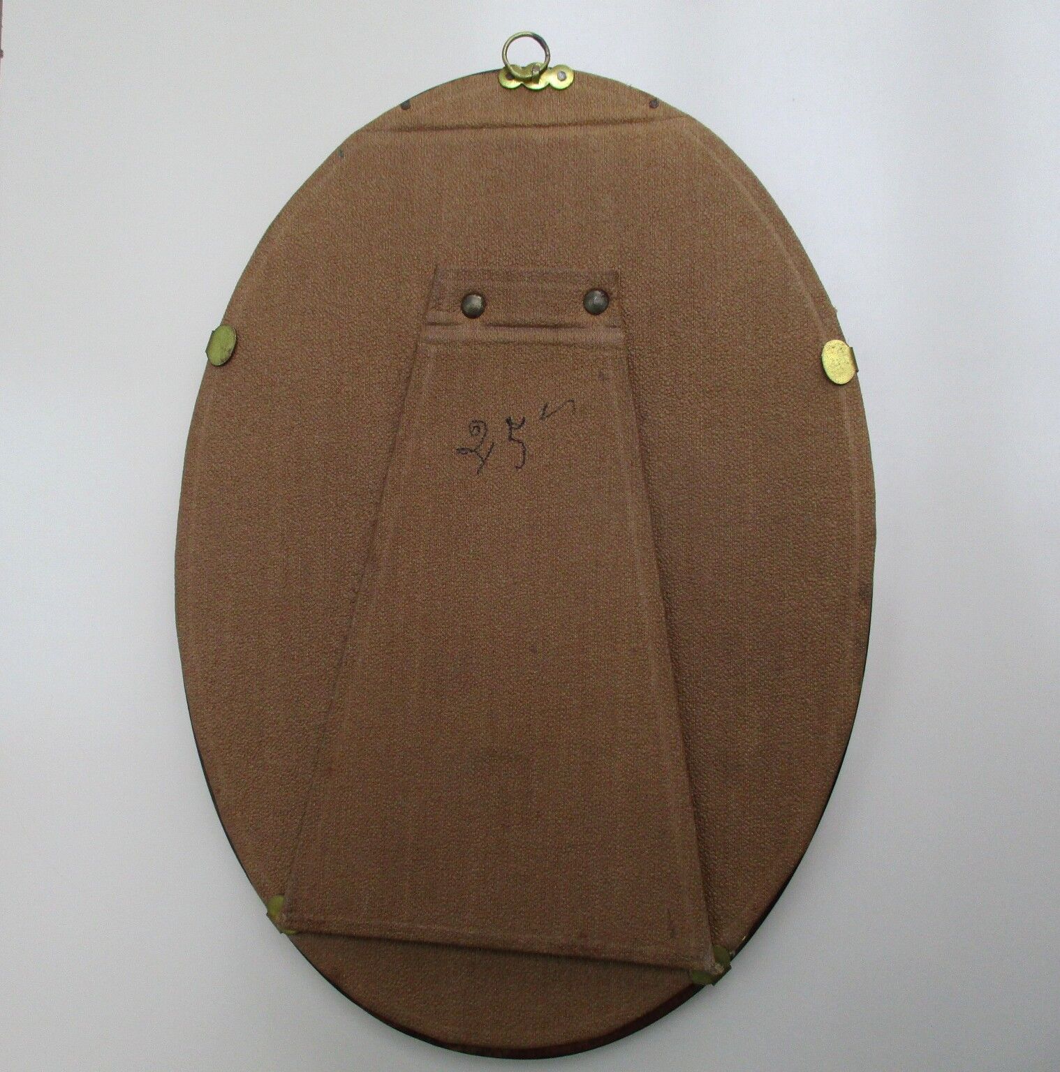 Oval wall frame in wood marquetry