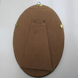 Oval wall frame in wood marquetry