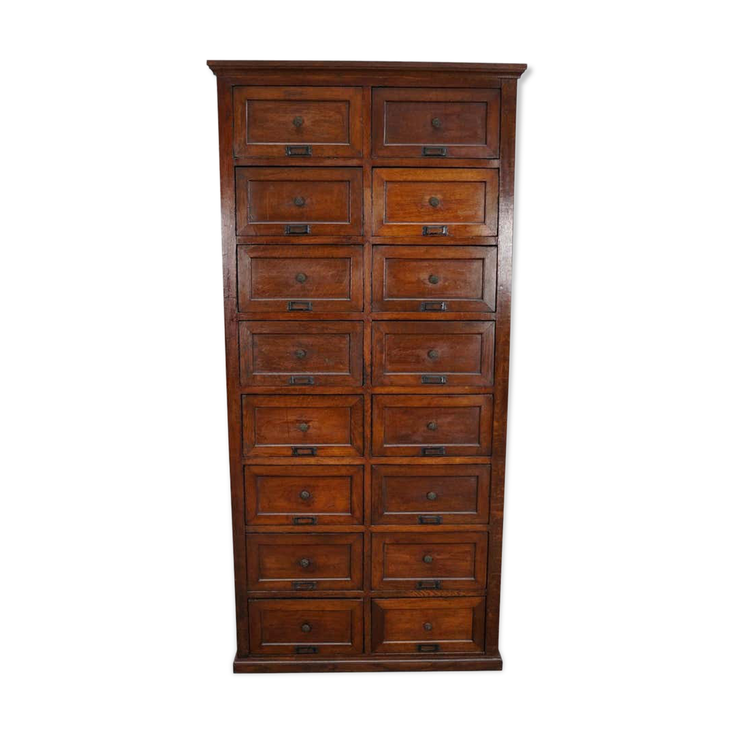 1870s oak apothecary cabinet