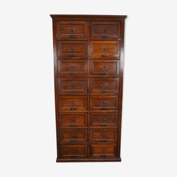 1870s oak apothecary cabinet