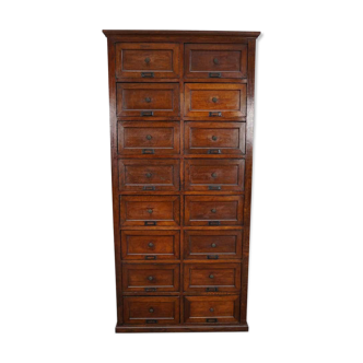 1870s oak apothecary cabinet