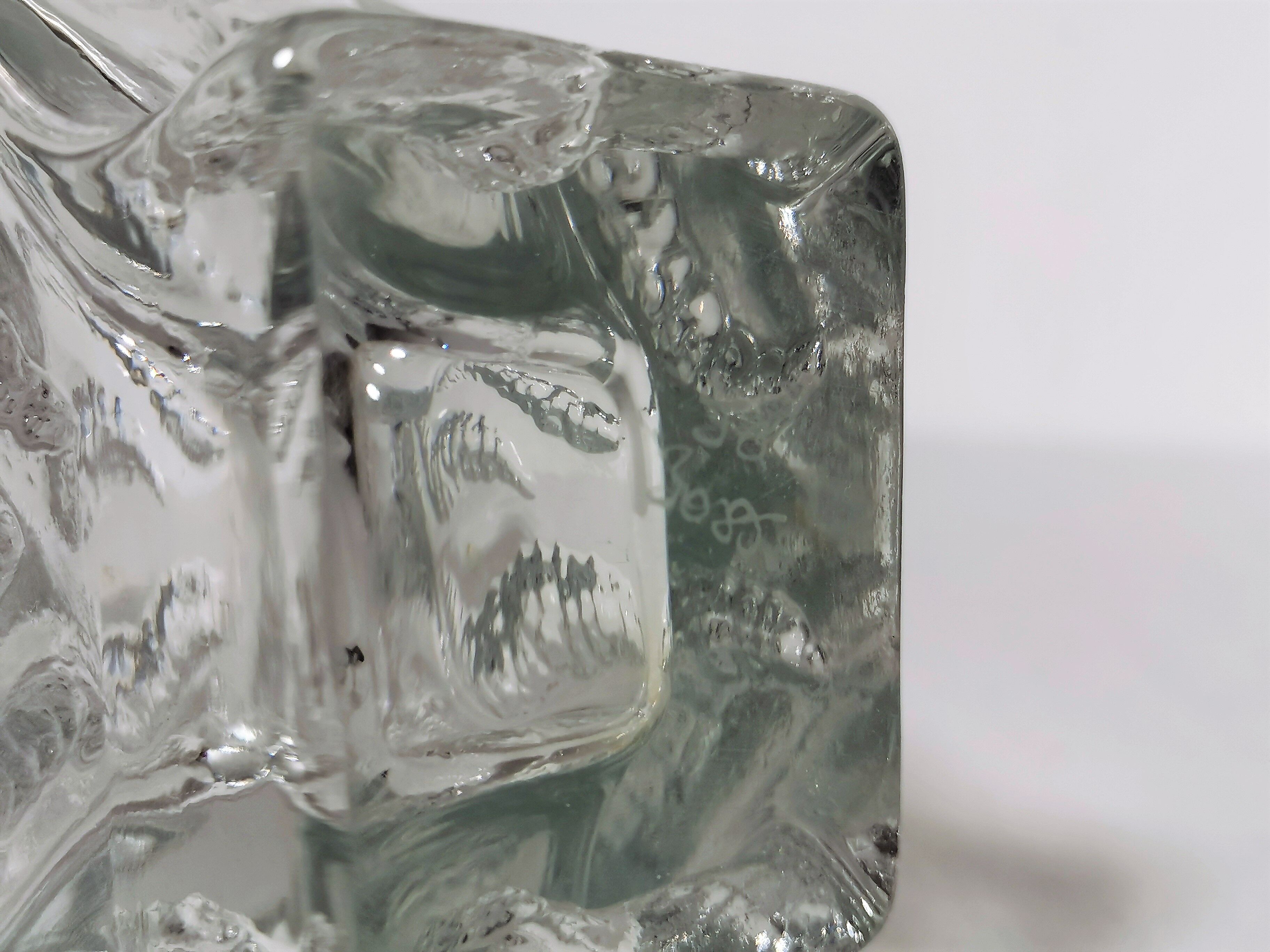 Textured Glass Vase by Ingrid Glashutte 1970's