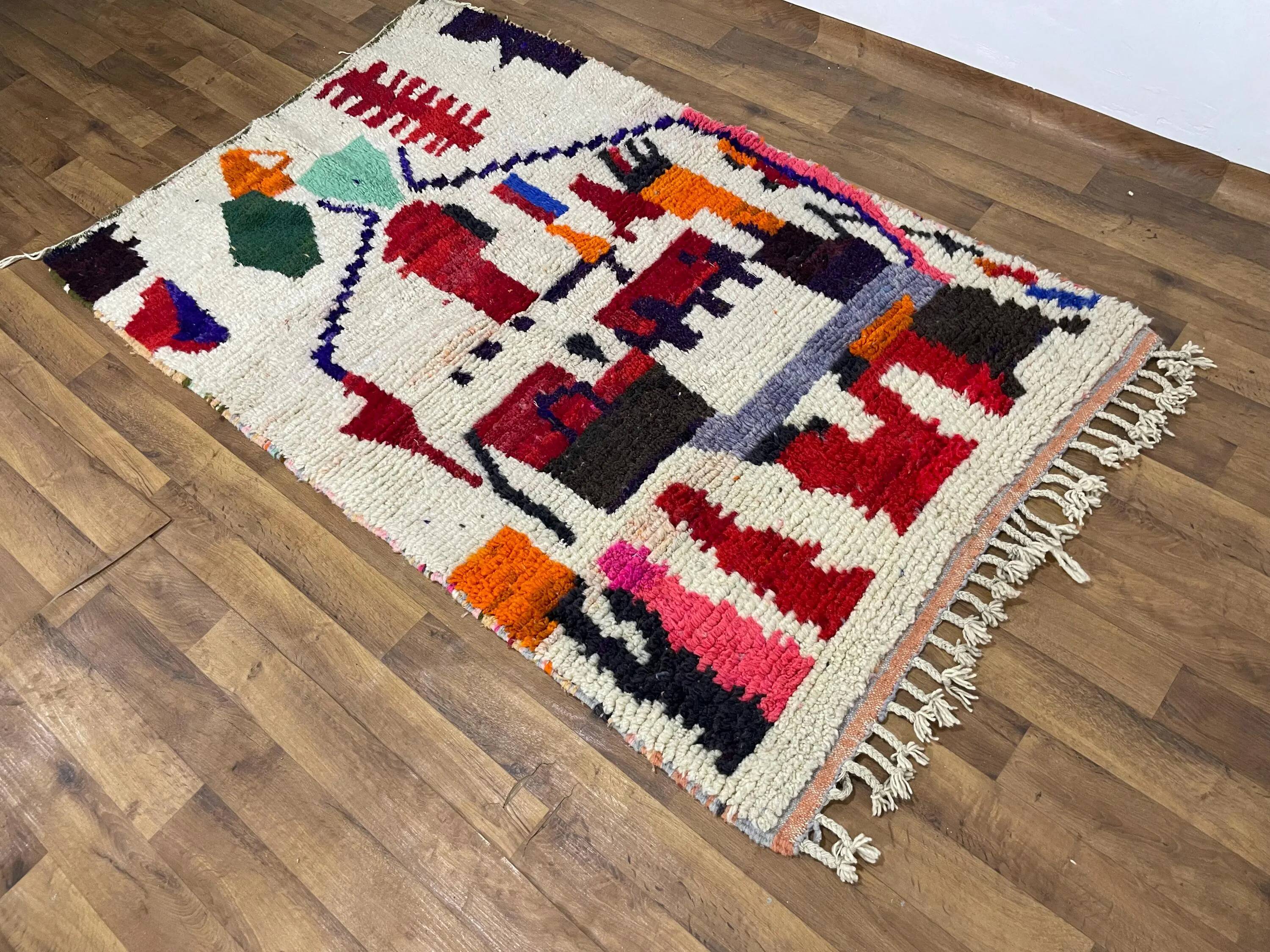 Handmade pure wool Moroccan rug 3x2 m