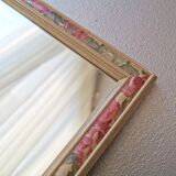 Vintage floral wooden mirror 80s 34x49cm