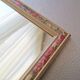 Miroir fleuri vintage en bois 80s   34x49cm