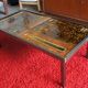 Coffee table by Robert and Jean Cloutier in steel and enameled lava stone Vintage 1950