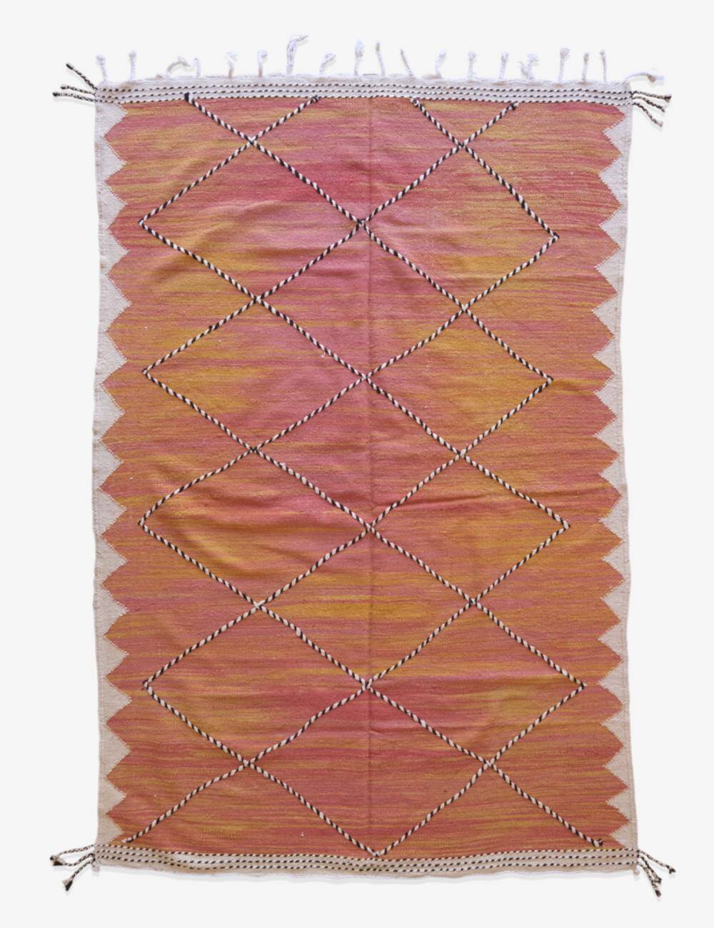 Pink Peach Kilim Rug - 300 x 192 cm