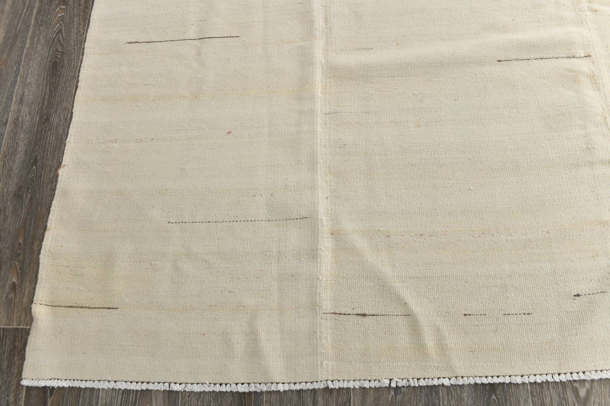 8x10 Cream & Beige Handmade Wool Vintage Rug, 248x301Cm