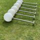 Suite de 6 suspensions tube inox et globe verre opalin style Art déco