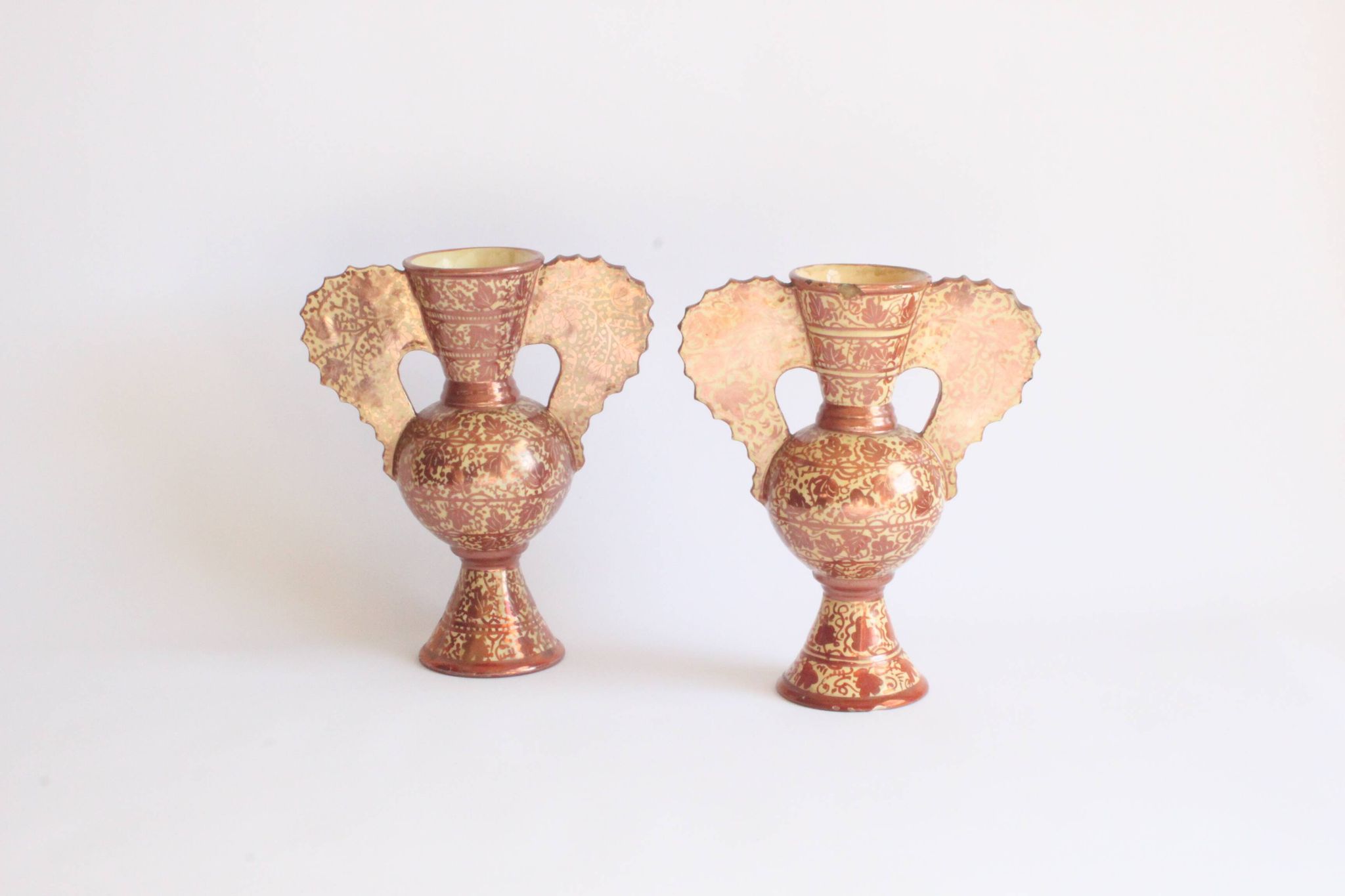 Vases Néoclassiques Espagnols en Cuivre Lustré, 19e