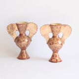 Neoclassical Spanish Copper Lustre Vases, 19Th