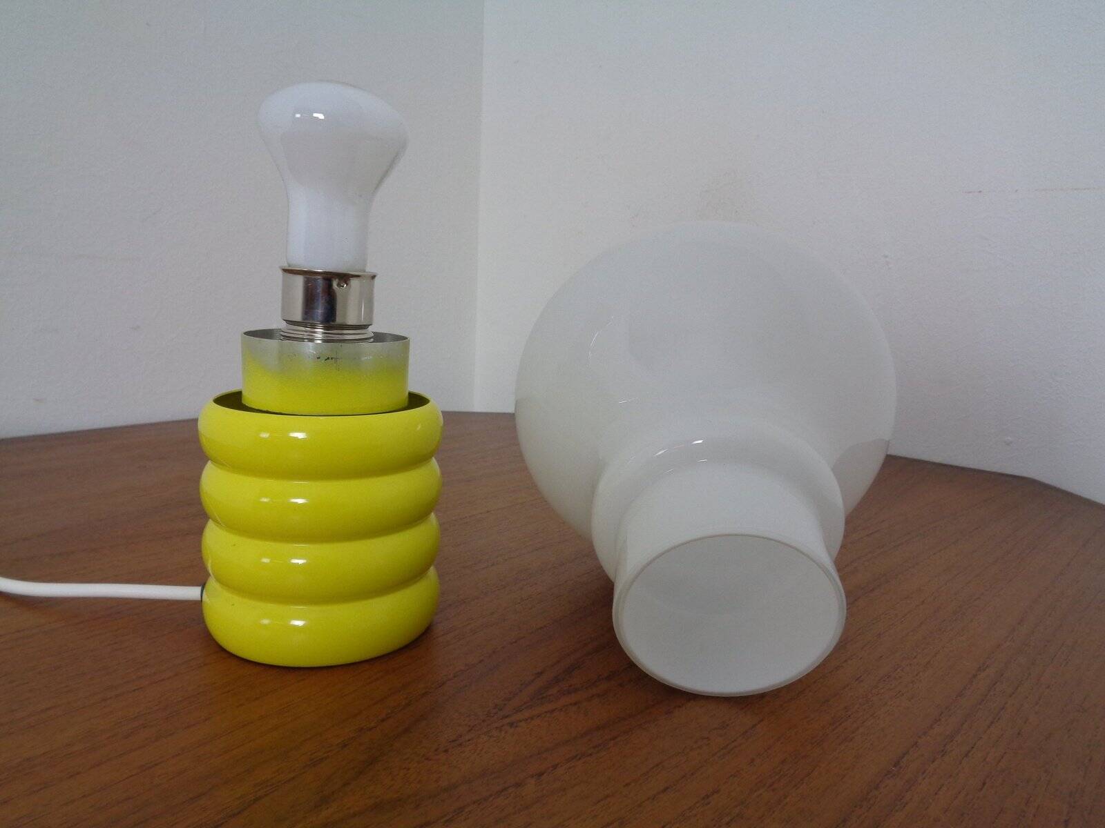 Yellow Opaline Glass Bulb Lamp by Ingo Maurer for M Design, 1960s