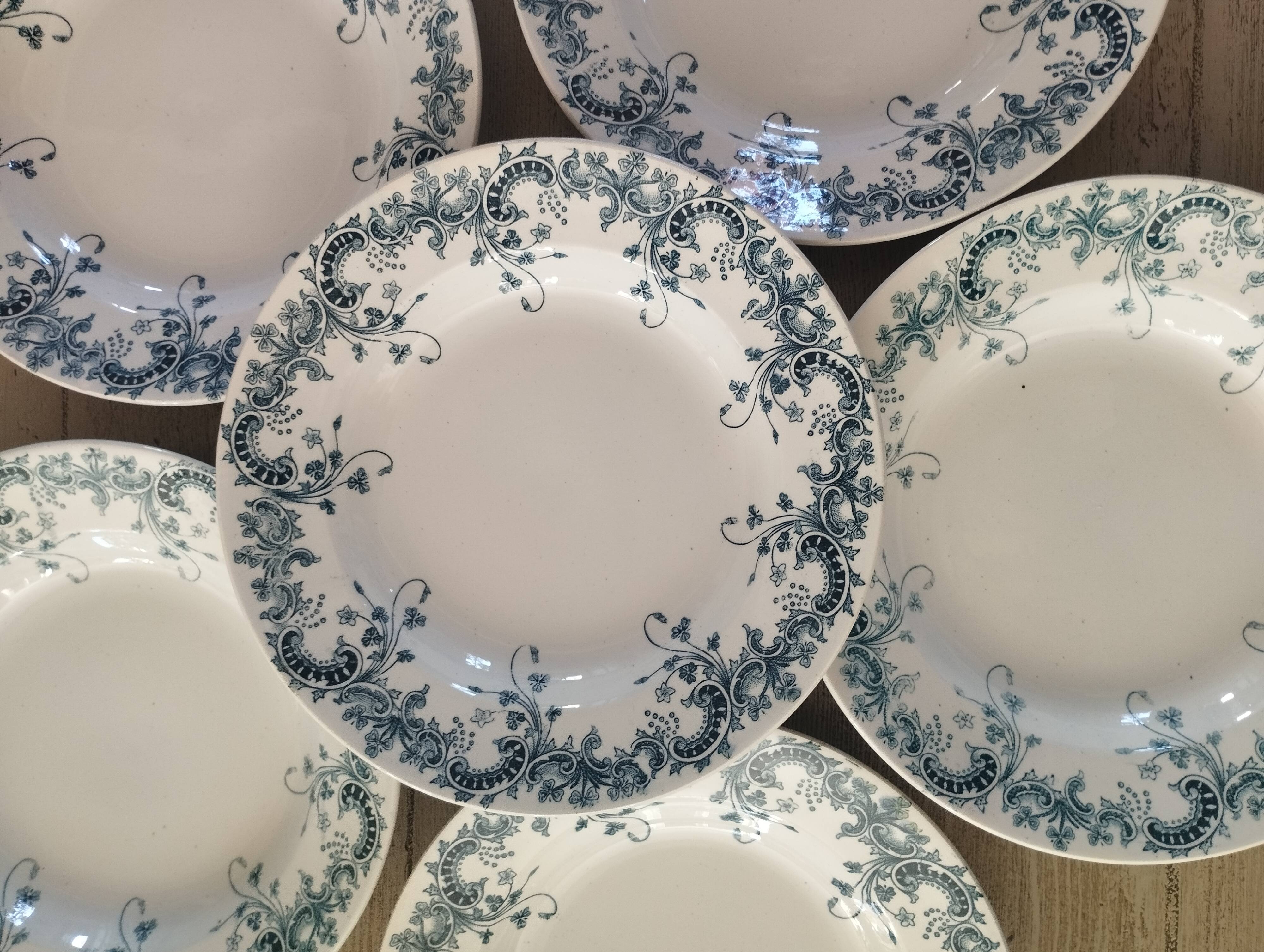 « Byzantin » - 6 assiettes creuses terre de fer St-Amand & Hamage